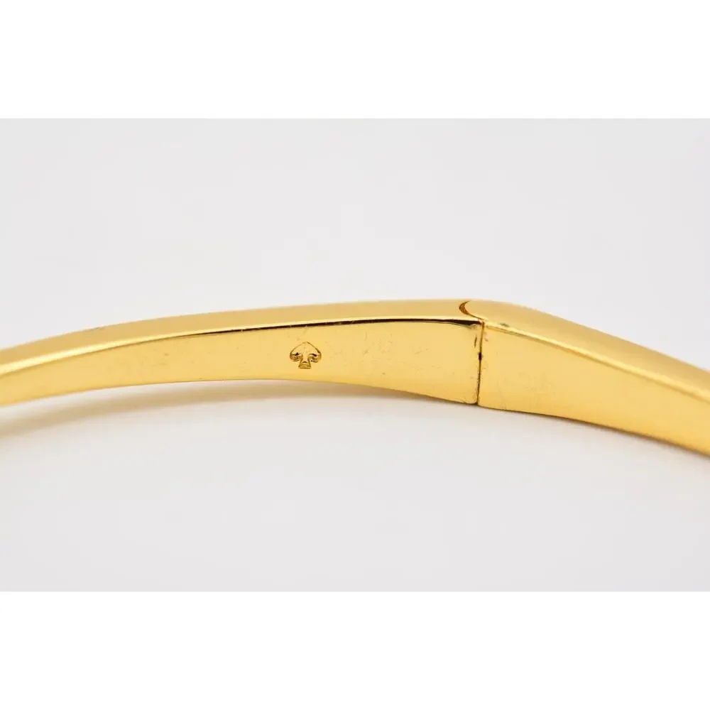 Kate Spade New York Floating Charm Bangle Bracelet Crystal Heart Arrow Gold Bin4